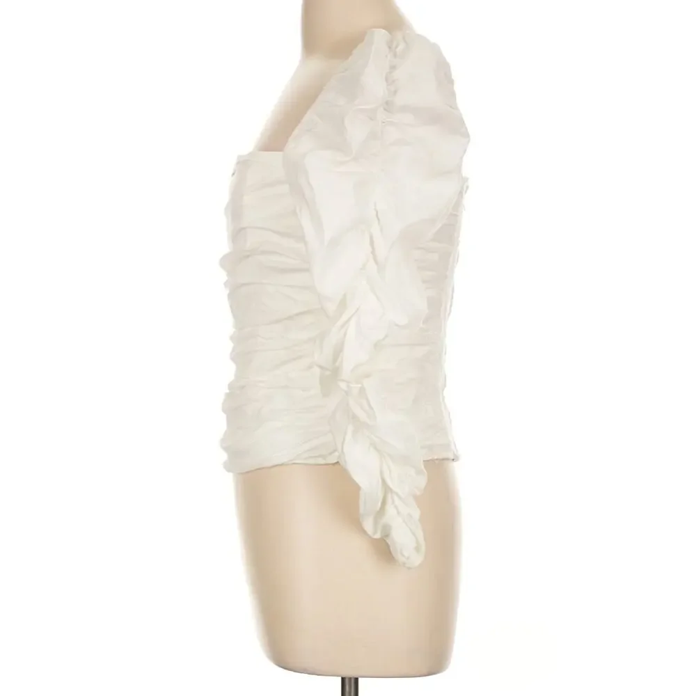 Reformation White Cotton Joi Puff Sleeve Blouse Top Size 12 Feminine Romantic